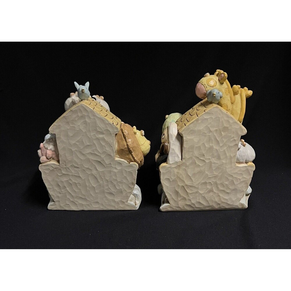 Noah’s Ark Bookends Set Religious Animals Home Decor Renewing Faith 7.25" IOB - Picture 6 of 12